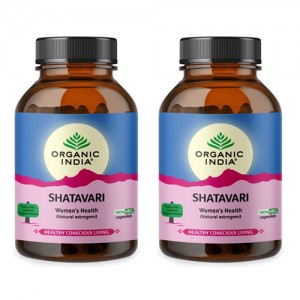 Шатавари марка Органик Индия (Shatavari Organic India), 2 упаковки по 60 капсул
