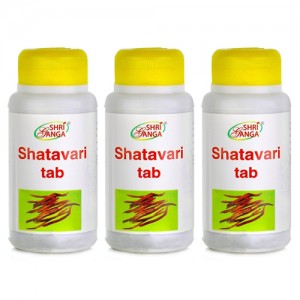 Шатавари марка Шри Ганга (Shatavari Shri Ganga), 3 упаковки по 120 таблеток