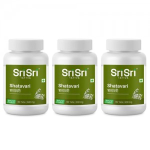 Шатавари марка Шри Шри Таттва (Shatavari Sri Sri Tattva), 3 упаковки по 60 таблеток